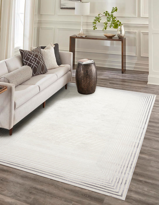 Tapis Contemporain/Moderne Ramona 8'0\" x 10'0\" en Gris