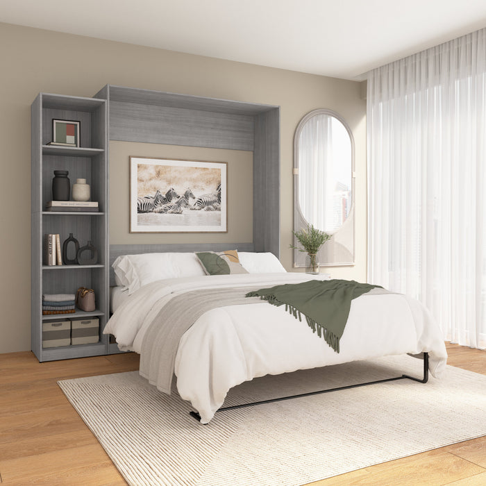 Grand lit escamotable Claremont de Bestar à 5 tablettes - gris platine