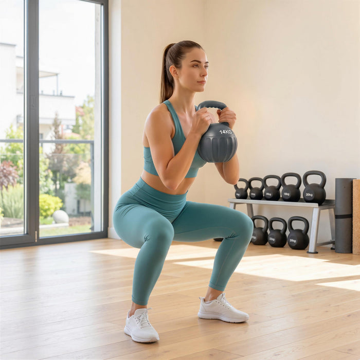 Soozier Kettlebell, Kettlebell de 14 kg avec Poignee Antiderapante