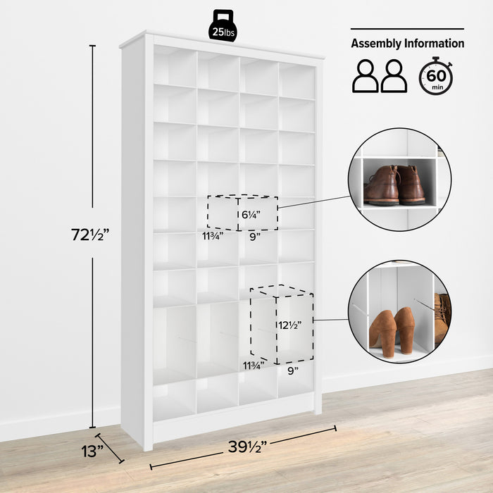 Support de rangement de Prepac pour 40 paires de chaussures - blanc
