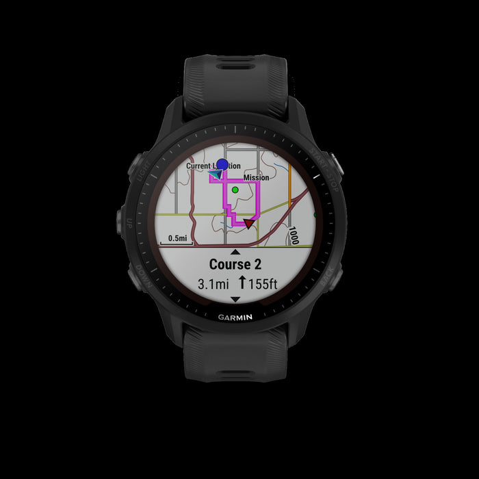 Garmin Forerunner® 955 Solar Elite Montre Gps Intelligente - Suivi De La Sante, Lentille De Charge Solaire - Noir