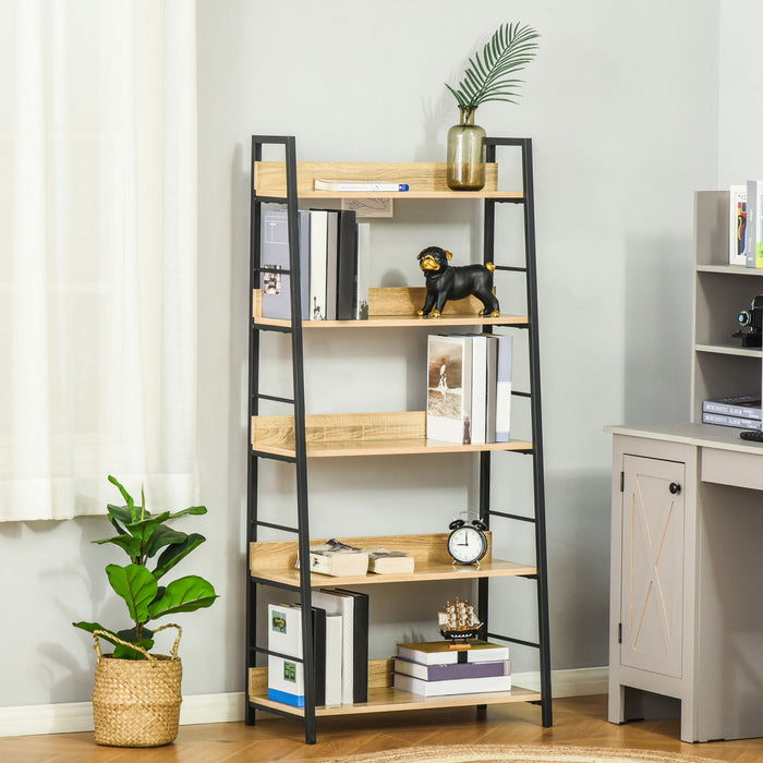 HOMCOM Bibliotheque Moderne 5 Niveaux Metal Bois