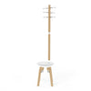 Portemanteau et tabouret modernes Pillar de Umbra en bois - blancs et naturels