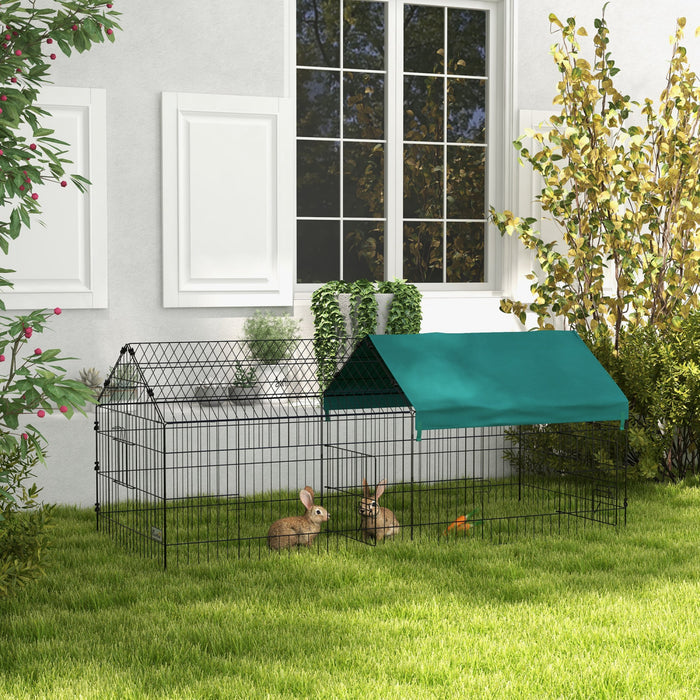 Pawhut Cage Pour Petits Animaux De 73\", Parc Pour Poulets, Lapins, Chinchillas, Parc Exterieur Pour Petits Animaux Avec Toit, Vert