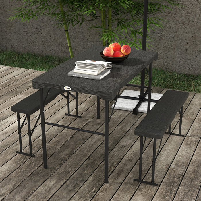 Ensemble De Table De Pique-nique Outsunny Pour 6 Personnes, Gris Fonce