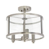 Salerno 3 Light Semi-flushmount Ceiling Light, Brushed Nickel, 13"D Lamp | Plafonnier semi-encastre Salerno a 3 lumieres, nickel brosse, 33 cm (13 po) de diametre