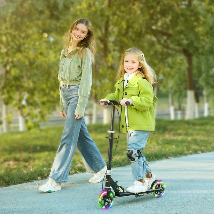 Qaba Trottinette Pour Enfants 3-6 Ans, Trottinettes Avec Roues Lumineuses