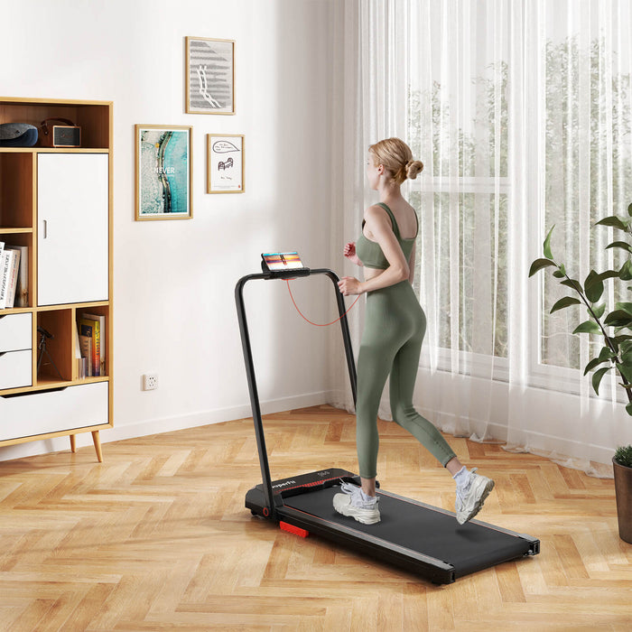 Costway 3 En 1 Tapis Roulant Pliant Avec Ecran Led A Telecommande Et App Pour La Maison Rouge