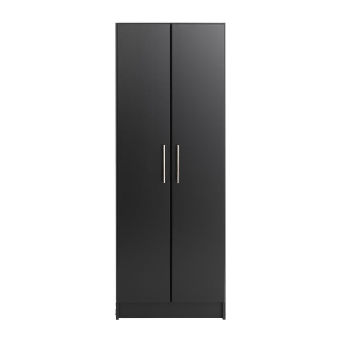 Armoire profonde de rangement Elite avec tablettes fixes et réglables - noire