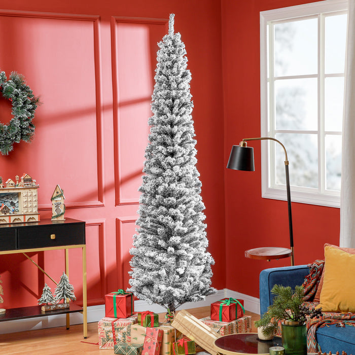 Homcom Arbre De Noel Artificiel Fin Floque De Neige Artificielle 7.5pi