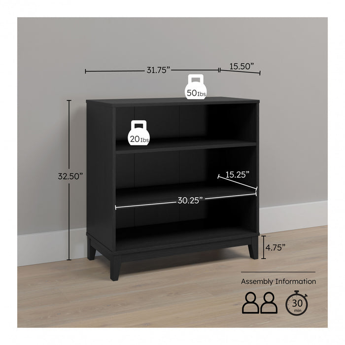Modulr Bibliotheque A 2 Tablettes Reglables – Chene Noir