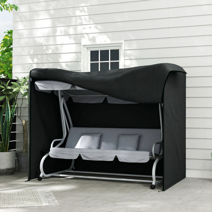 Outsunny Housse pour Balancelle 3 Places, Etanche 420D, Noir