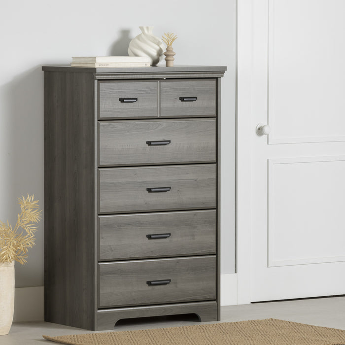 Versa Commode 5 Tiroirs - Erable Cendre