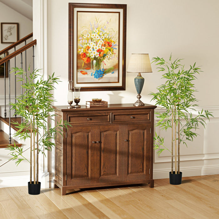 HOMCOM Arbre artificiel en bambou, 2 pieces, 6 pieds, pour decoration