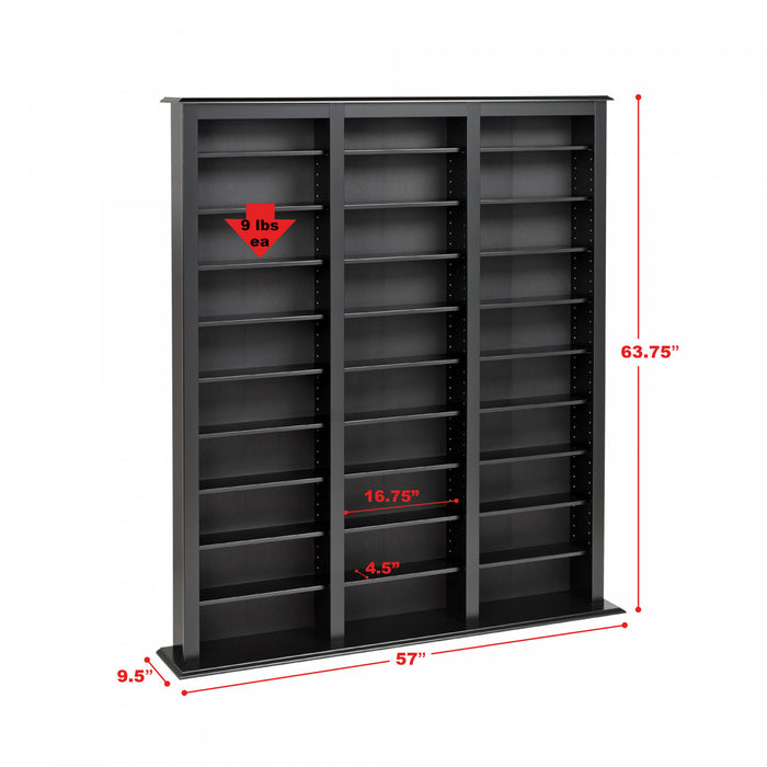 Etagere Multimedia A 27 Tablettes Reglables – Noir