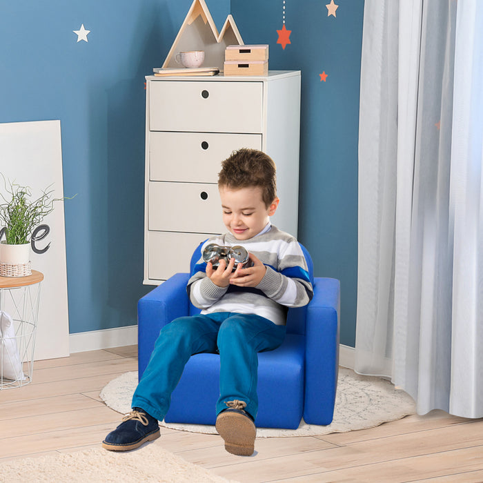 Qaba Fauteuil Enfant Ensemble Chaise Table 2 En 1 Ensemble De Tables Et De Chaises Multifonctionnelles Pour Enfants Meubles D'activites Bleu