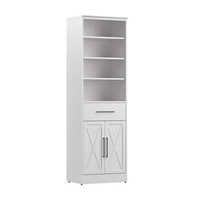 Bestar Key West 25 W Closet Organizer with Drawer & Doors - Pure White Oak|Organisateur de garde-robe Key West de Bestar de 25 po (L) avec tiroir et portes - blanc chêne solide