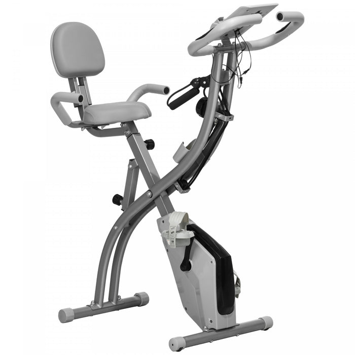 Soozier Velo D'exercice 2 En 1 Stationnaire Pliable, Bleu