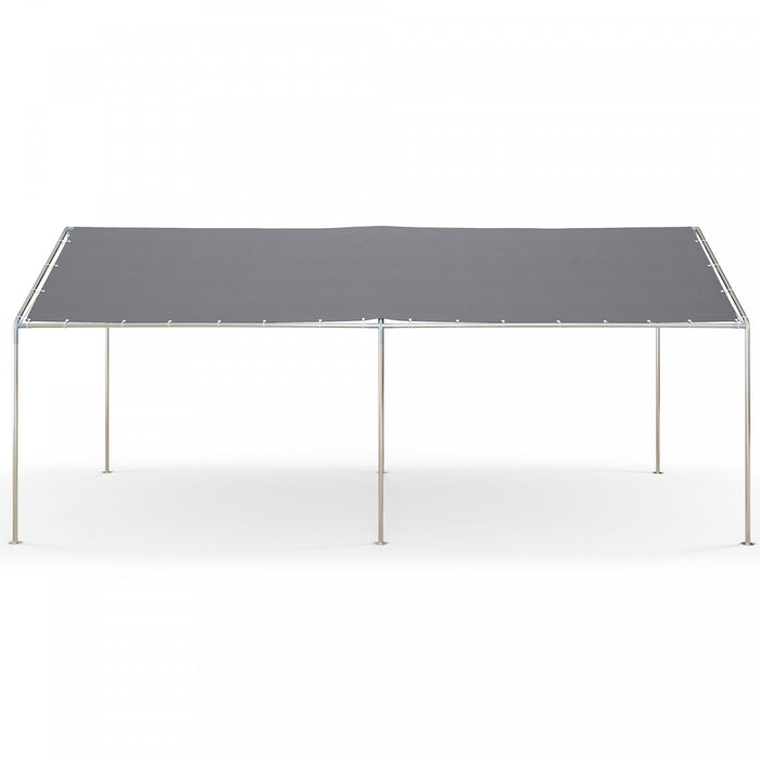 Outsunny Auvent De Voiture Galvanise 10'x20' Avec Kit D'ancrage, Gris