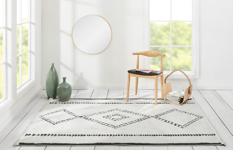 Tapis Contemporain Zelda 9'10\" x 12'10\" en Ivoire