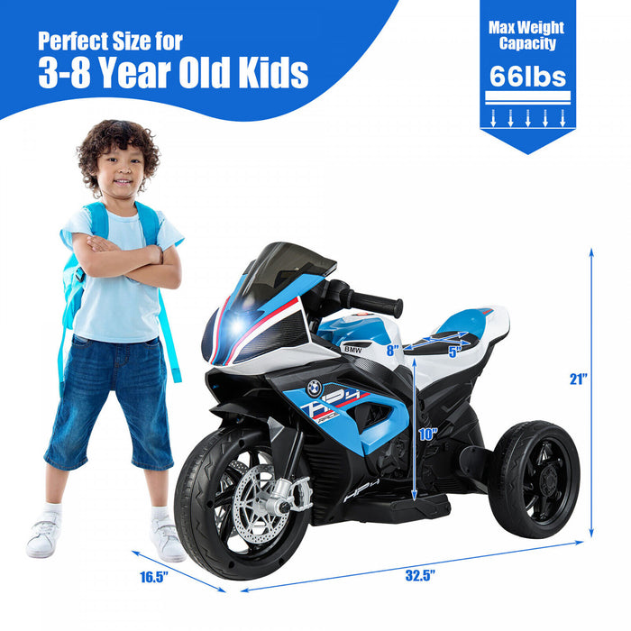 Costway 12v Enfants Rouler Sur La Moto Bmw 3 Roues Electriques Sous Licence Jouet W / Lumiere Et Musique Bleu