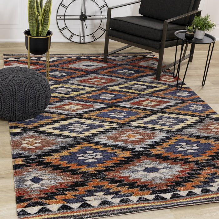 Carpette Spring à motif lumineux du Sud-Ouest pour l'extérieur - 6 pi 7 po x 9 pi 6 po