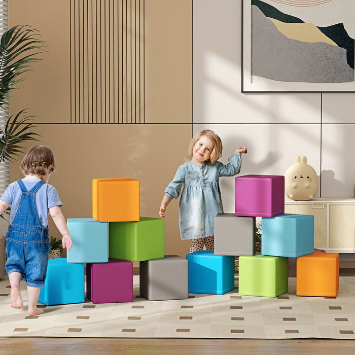 Soozier Blocs De Mousse 12 Pcs, Equipement De Jeu Doux Pour Enfants, Jouets D'escalade Pour Tout-petits, Structures De Jeu Sures Pour Le Developpement De L'apprentissage Des Bebes