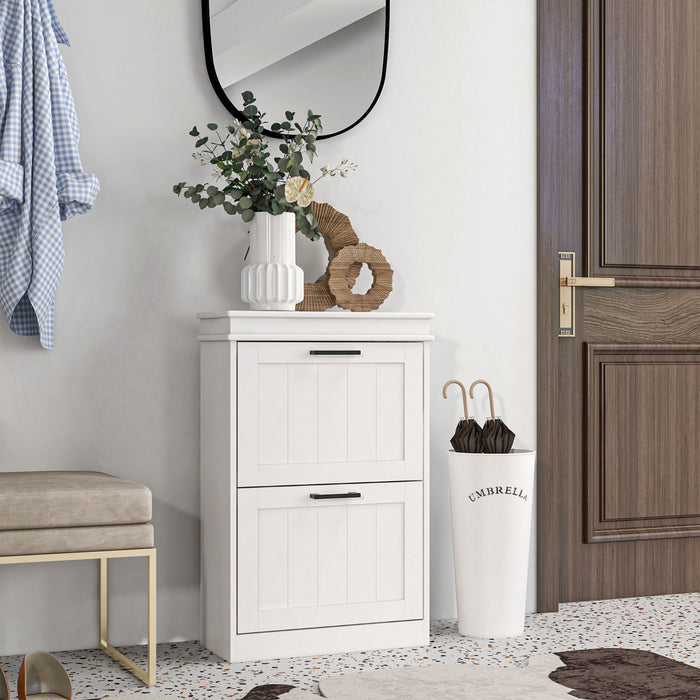 HOMCOM Armoire a chaussures avec tiroirs rabattables et etagere reglable