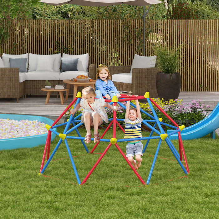 Outsunny 6 Ft Dome Geometrique Grimpeur Play Center, Outdoor Jungle Gym Exterieur Avec Acier Resistant A La Rouille Et Aux Uv, Supportant Jusqu'a 396 Lbs, Pour 1-4 Enfants Ages De 3-8 Ans