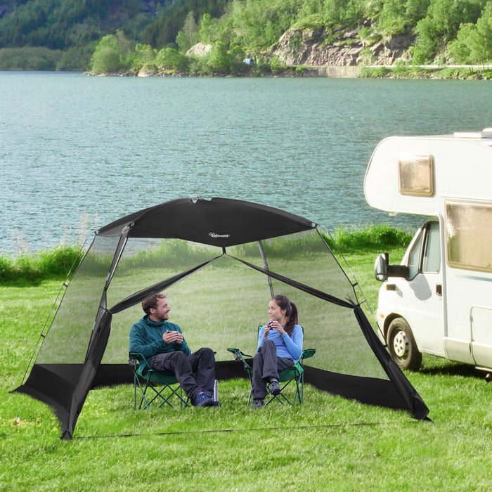 Outsunny Tente Moustiquaire 10 X 10 Pi, Abri Moustiquaire Exterieur, Noir
