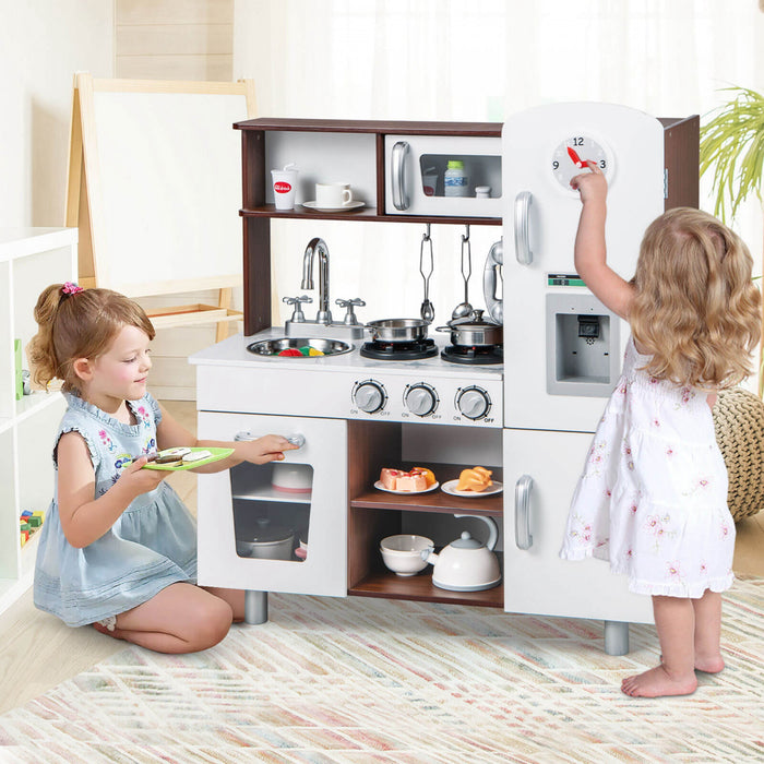 Kids Kitchen Playset Pretend Play Kitchen Toy Avec Des Sons Realistes Et Des Lumieres