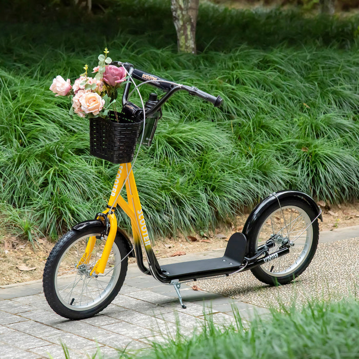 Aosom Trottinette Pour Enfants Avec Guidon Reglable, Orange