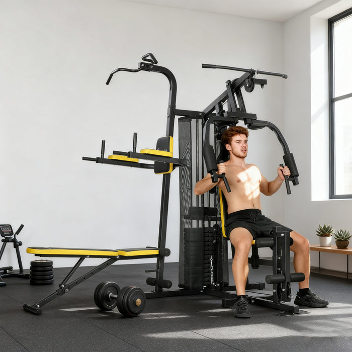 Soozier Machine de gym avec pile de poids et systeme de poulies