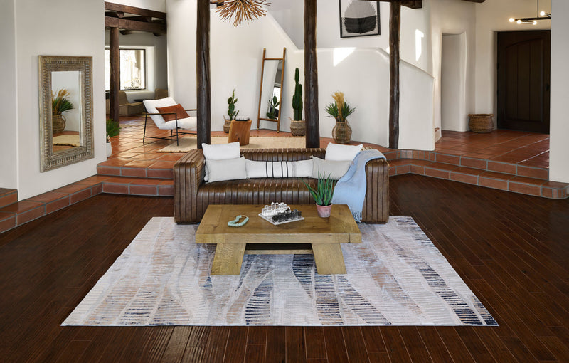 Tapis Contemporain Briar 5'1\" x 7'7\" en Gris