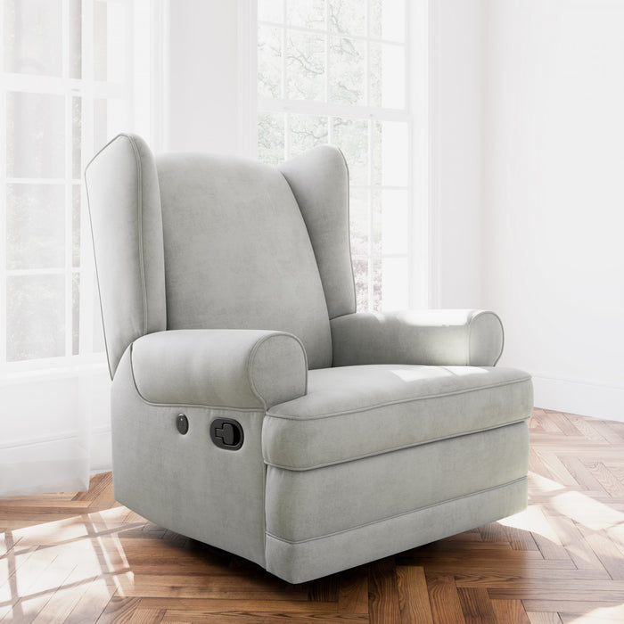 Storkcraft Serenity Fauteuil bercant inclinable rembourre a dossier a oreilles - Acier