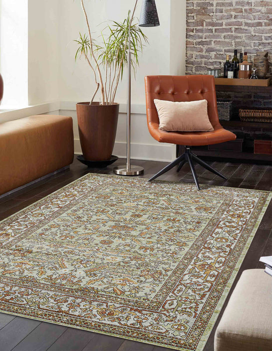 Tapis Traditionnel Hailey 6'7\" x 9'6\" en Vert
