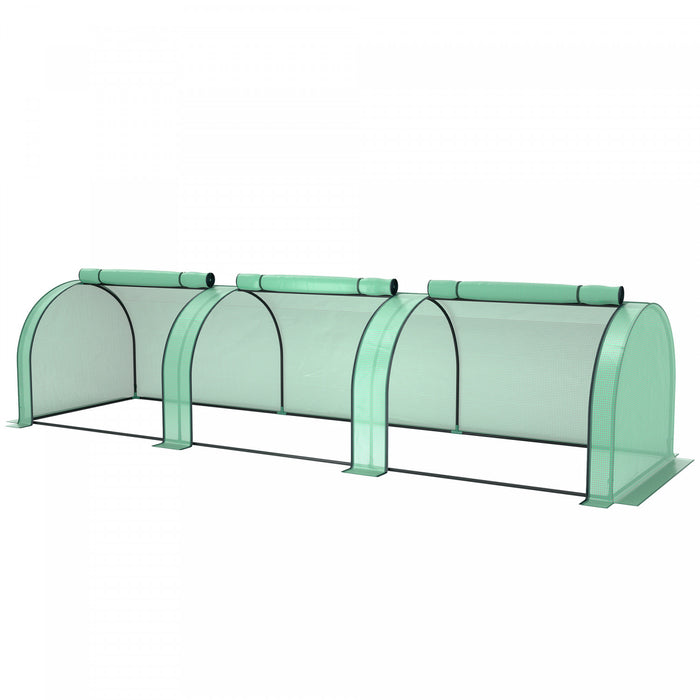 Outsunny Serre Mini-tunnel Avec Couverture En Polyethylene Pour Le Jardin