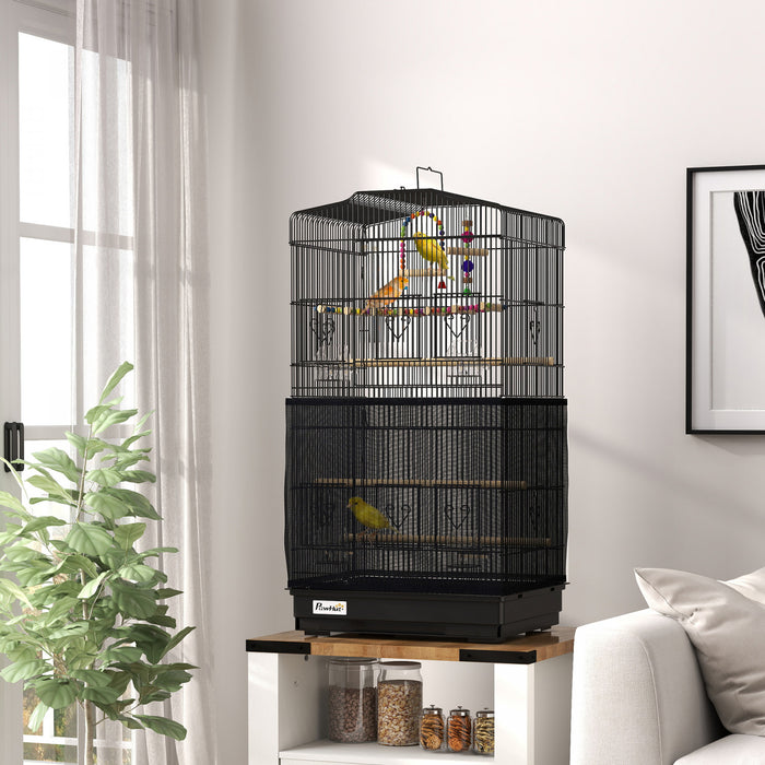 Cage A Oiseaux 36\" Avec Accessoires, Poignee, Plateau