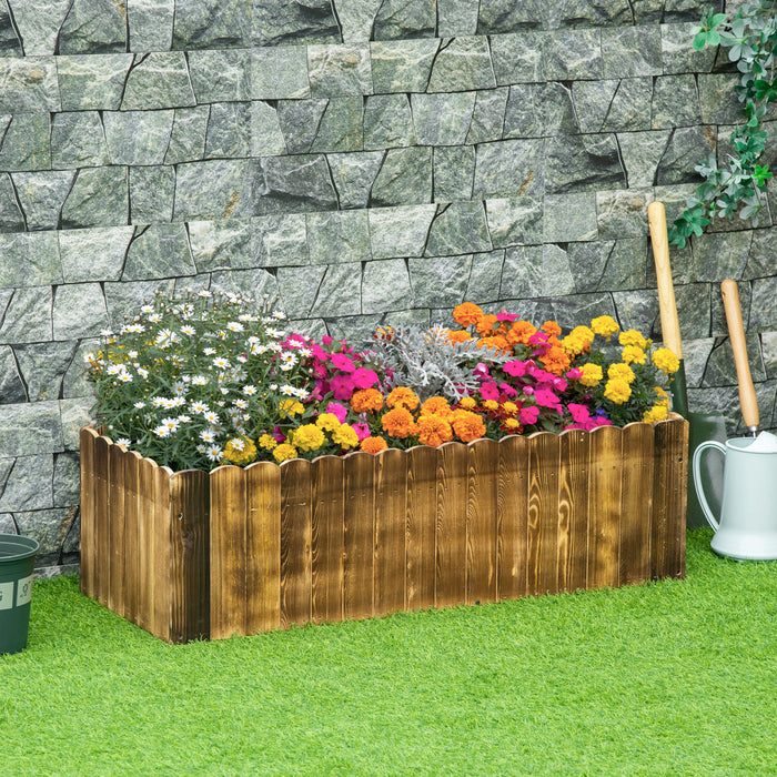 Outsunny Lit De Jardin Sureleve Avec Trous De Drainage, Naturel