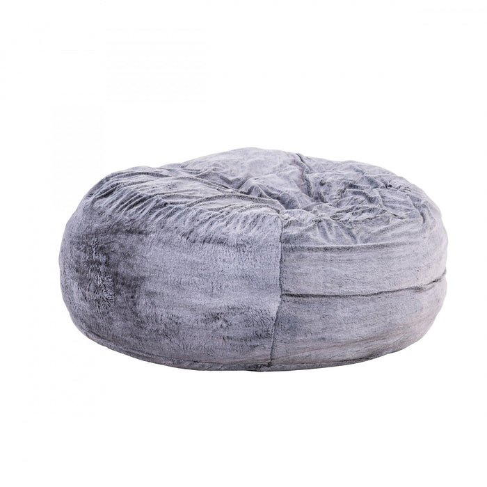 Fauteuil poire Bala de Sealy en fausse fourrure avec mousse à haute densité - gris