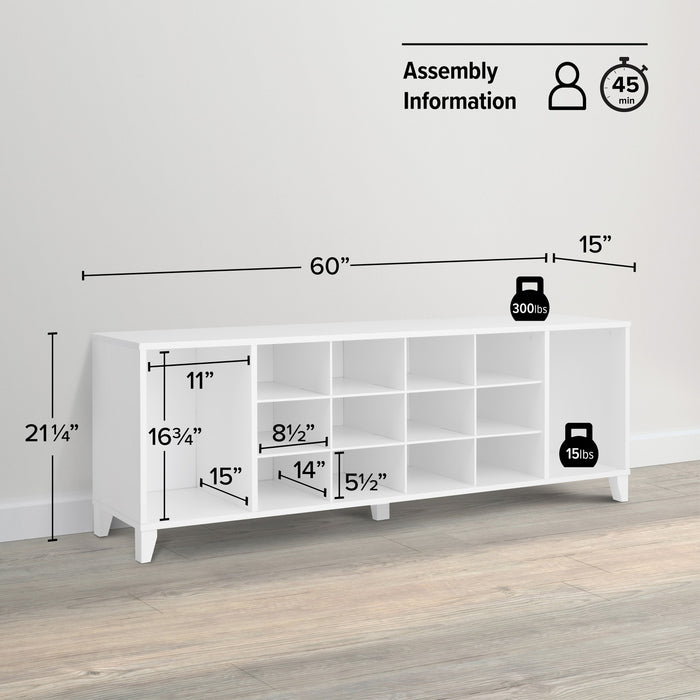 Banc à chaussures de Prepac de 60 po - blanc