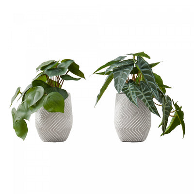 Alocasia 8" Artificial Plant - Set of 2|Plante artificielle Alocasia 8 po - ensemble de 2