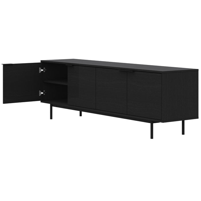 Meuble pour téléviseur Hamilton de Nordika de 70 po avec 4 armoires de rangement - noir