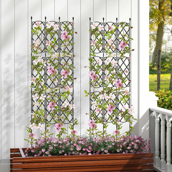 Costway 2 Pcs Trellis De Jardin Pour Les Plantes D'escalade Cadre De Support D'usine Metallique Inoxydable