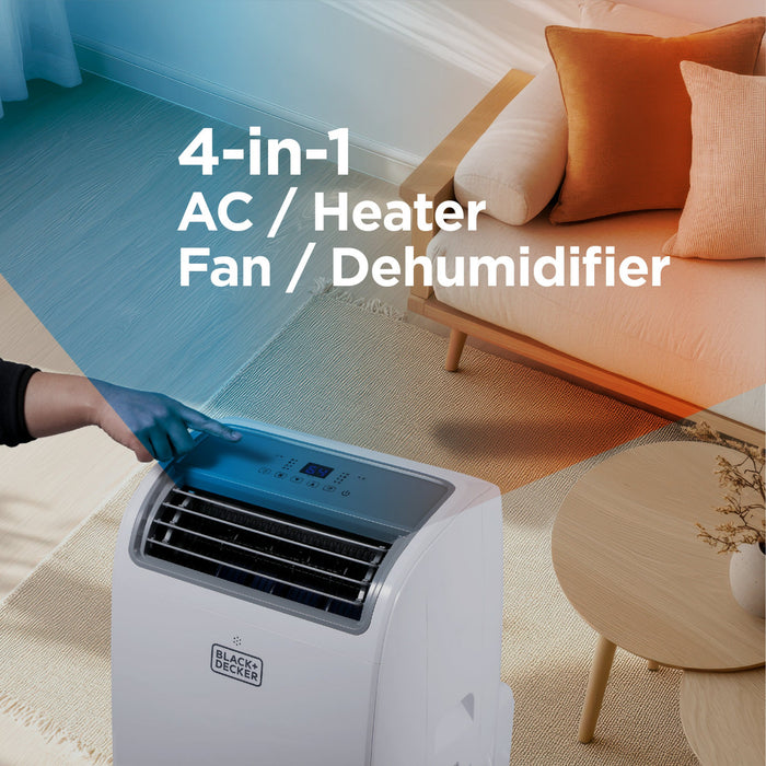 Climatiseur portatif intelligent Black+Decker de 14 000 BTU avec chauffage - BPACT14HWT