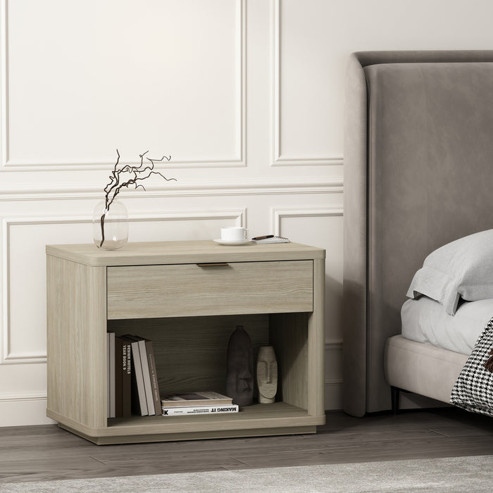 Table de nuit Evelyn Moderne 32\" en naturel (1 tiroir)