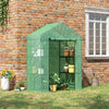 Outsunny 56" X 29" X 77" Mini Greenhouse, Walk-in Greenhouse, Garden Hot House With 4 Shelves, Roll-|Outsunny Mini Serre, Serre De Jardin Avec 4 Etageres, Porte A Enroulement