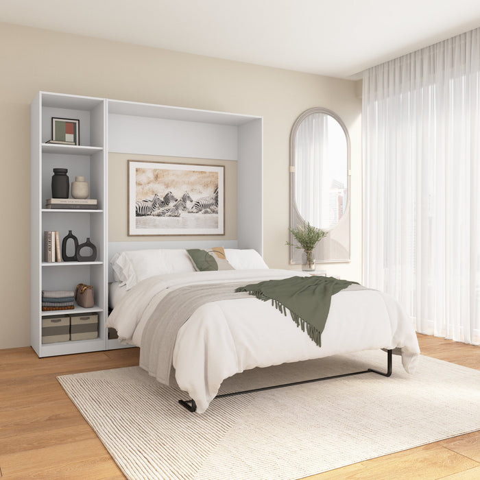 Lit double escamotable Claremont de Bestar à 5 tablettes - blanc