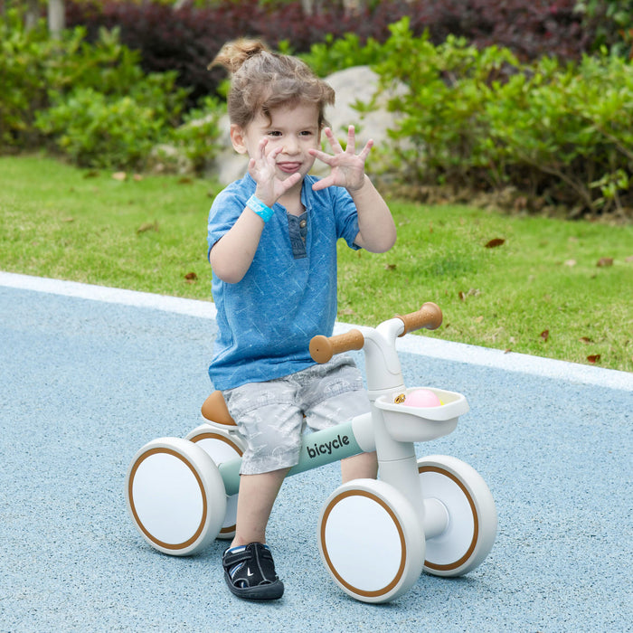 Qaba Velo D'equilibre Pour Bebe, Velo D'equilibre Avec Siege Reglable, Vert