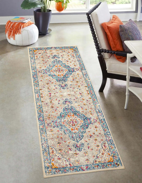 Tapis de Couloir Traditionnel Daria 2'8\" x 8'2\" en Gris